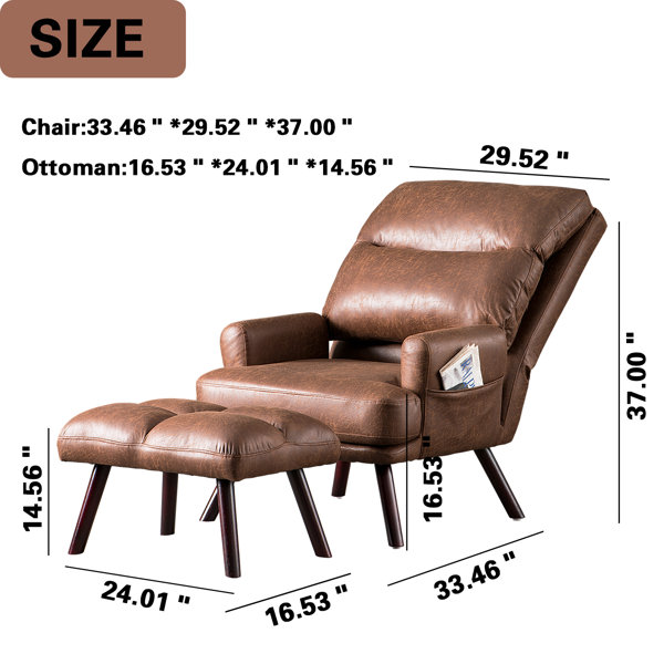 17 Stories Jhonie 74.98Cm Wide Tufted Lounge Chair and